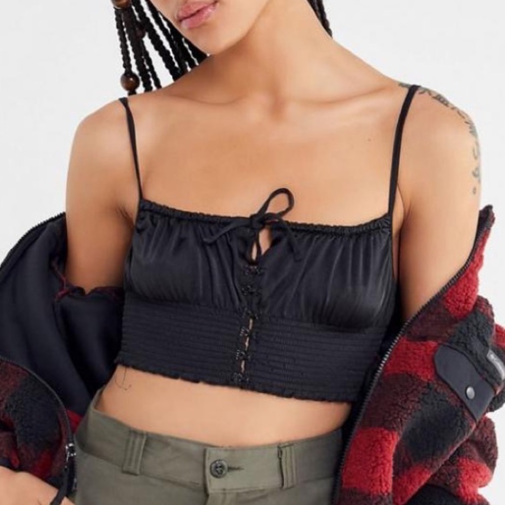 Urban Outfitters Black Esmeralda Smocked Bra